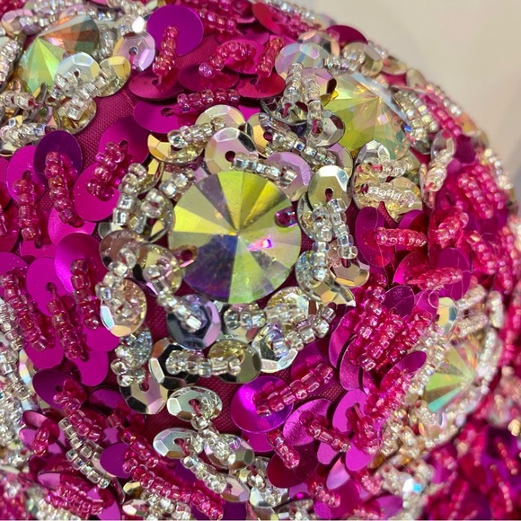 Hot Pink Sequin Bra and Belt Carnival BellyDance Performance Dancewear - Picture 5 of 13